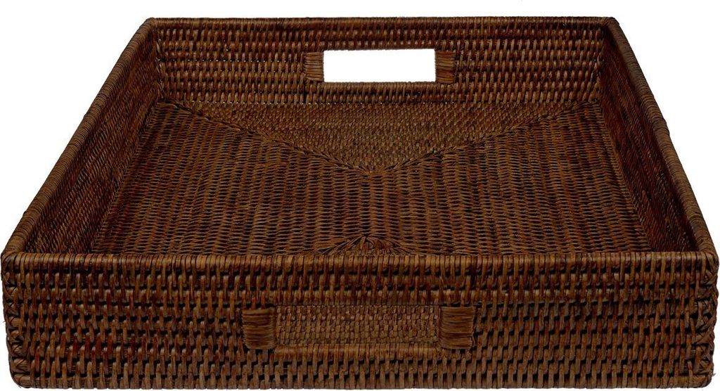 Fiolini vassoio rettangolare in rattan - Grande vassoio da Immagine del prodotto 