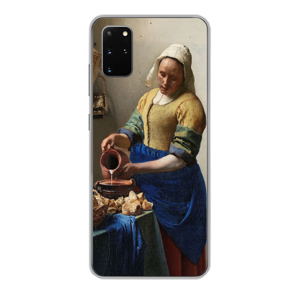 MuchoWow Handyhülle Schutzhülle Hülle für Samsung Galaxy S20 Plus Das Milchmädchen - Gemälde von Johannes Vermeer Silikon Softcase Handy H...