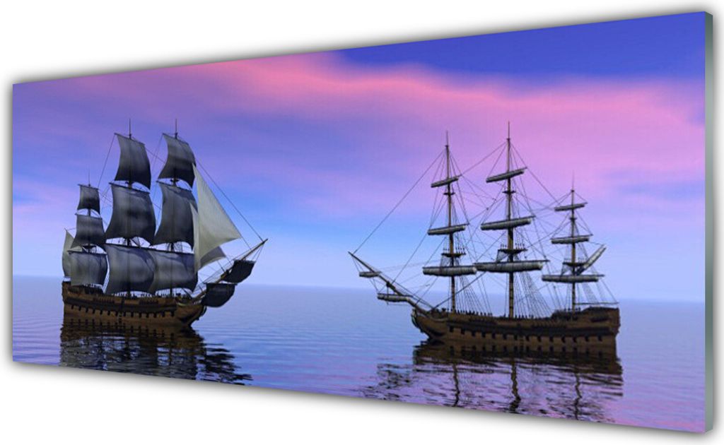 Küchenrückwand aus Glas 125x50cm Spritzschutz Boote Meer Landschaft