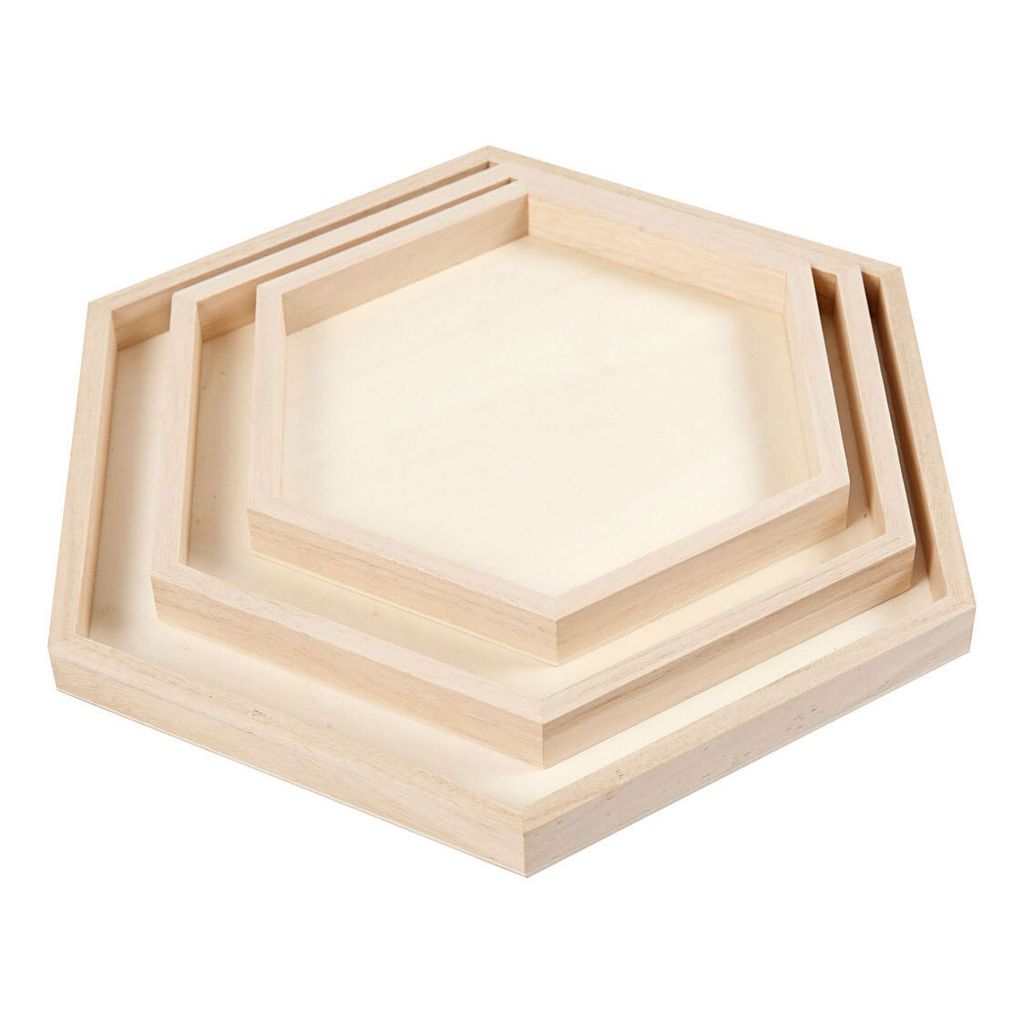 Houten Dienbladen Divers, Set van 3 Image du produit 