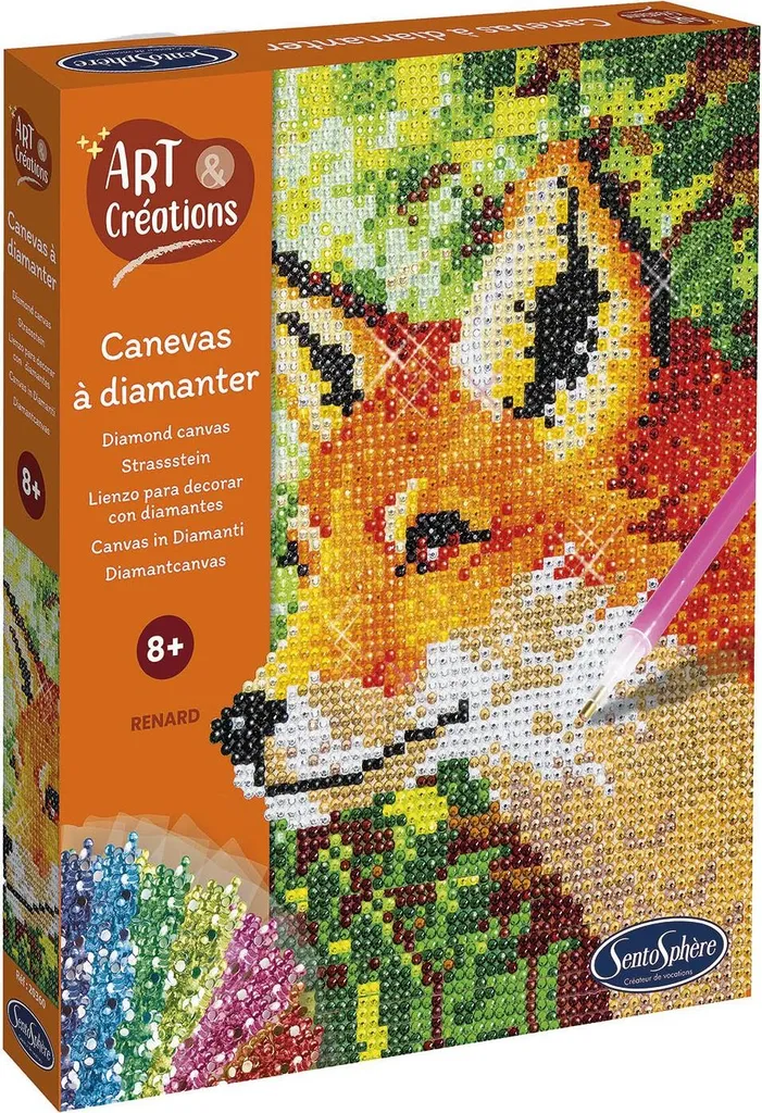 Sentosphere Volpe con Strass - Kit Creativo Diamond Painting per Bambini