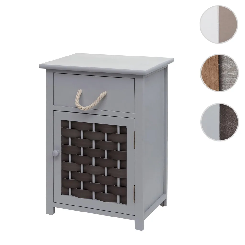 Mendler Cassettiera ceste cassetto Elegante Decorativo HWC-K84 83x40x29cm Legno di paulonia Bianco e Grigio