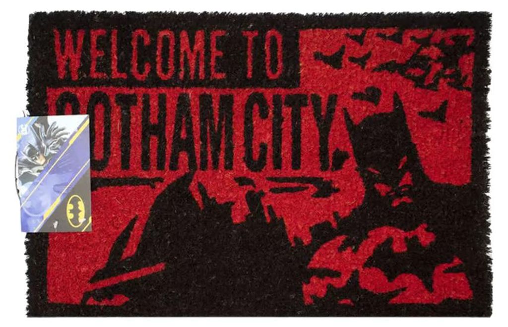 Batman - "Welcome To Gotham City" Türmatte CD812 (Einheitsgröße) (Rot/Schwarz)