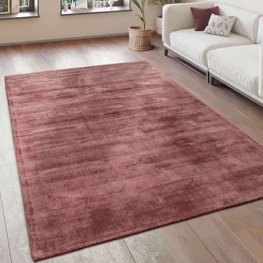 Teppich Wohnzimmer Vintage Kurzflor Handgefertigt Hochwertig 100 % Viskose Grösse 120x170 cm