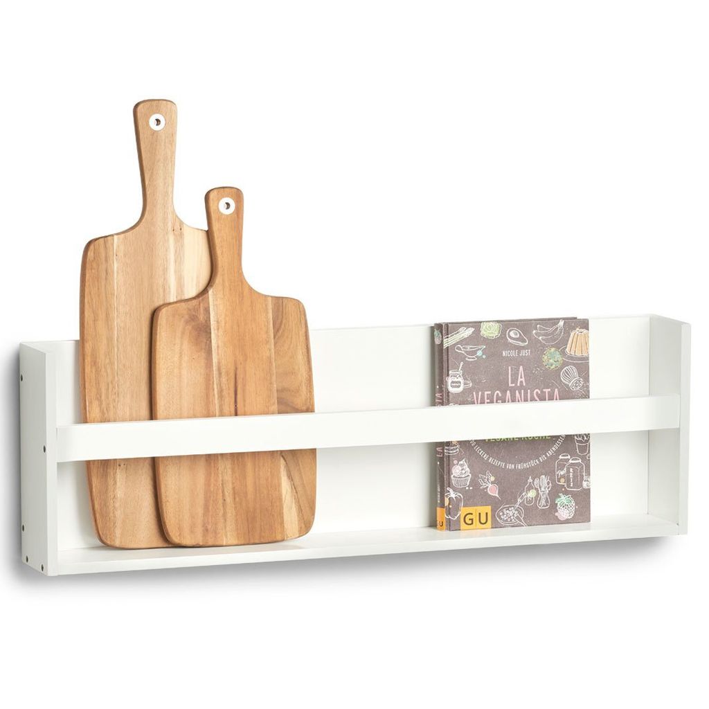 Zeller Wandregal, MDF, weiß, 80 x 10 x 25,5 cm