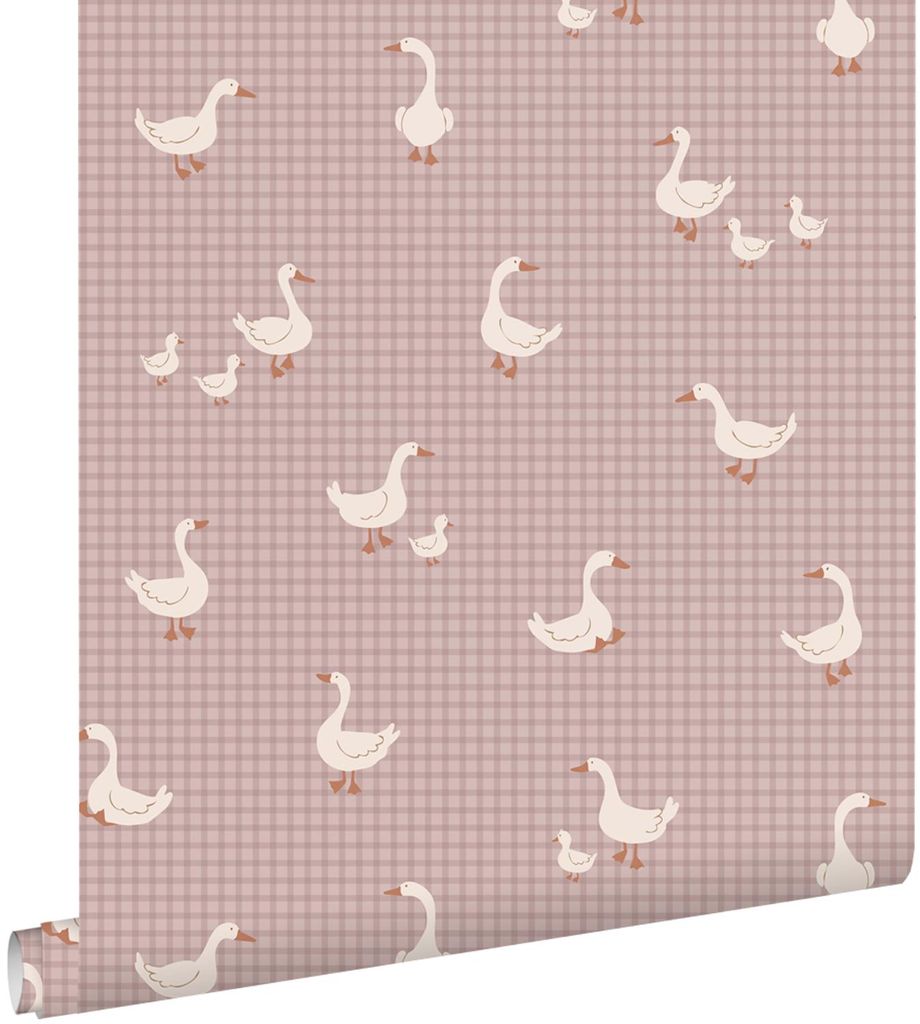 ESTAhome Tapete Gänsen Lila 50 x 900 cm