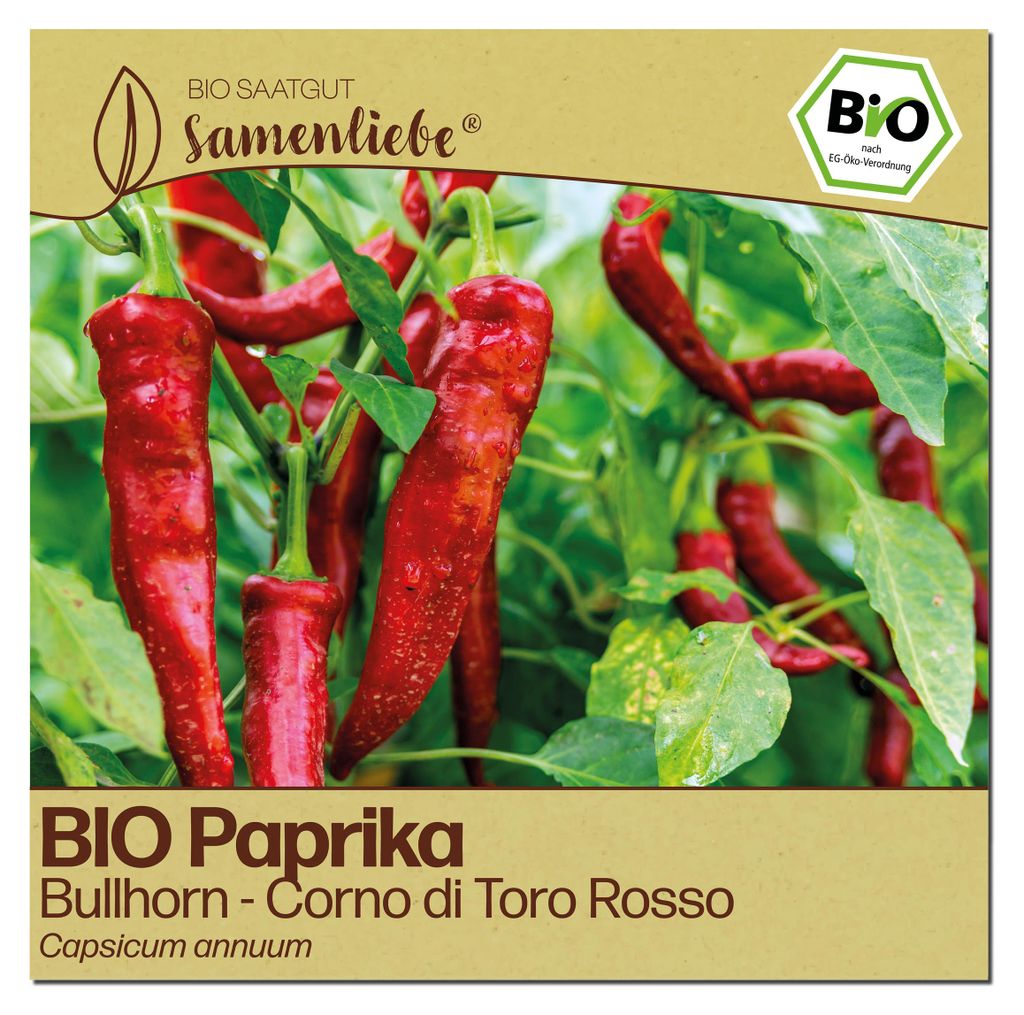 Samenliebe  Paprika Samen | Corno di Toro Rosso - rot & süß Produktbild 