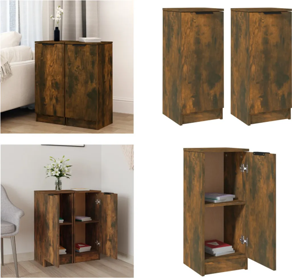 vidaXL Credenze 2 pz Rovere Affumicato 30x30x70 cm | Arredo Salvaspazio