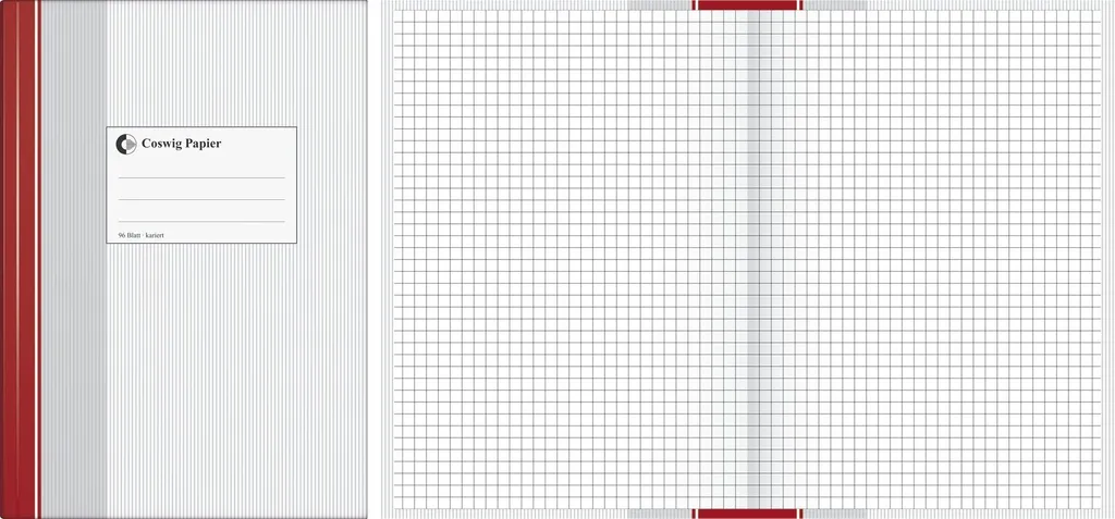Livre de Comptes A5 avec 96 Feuilles Quadrillées - Papier Haute Qualité