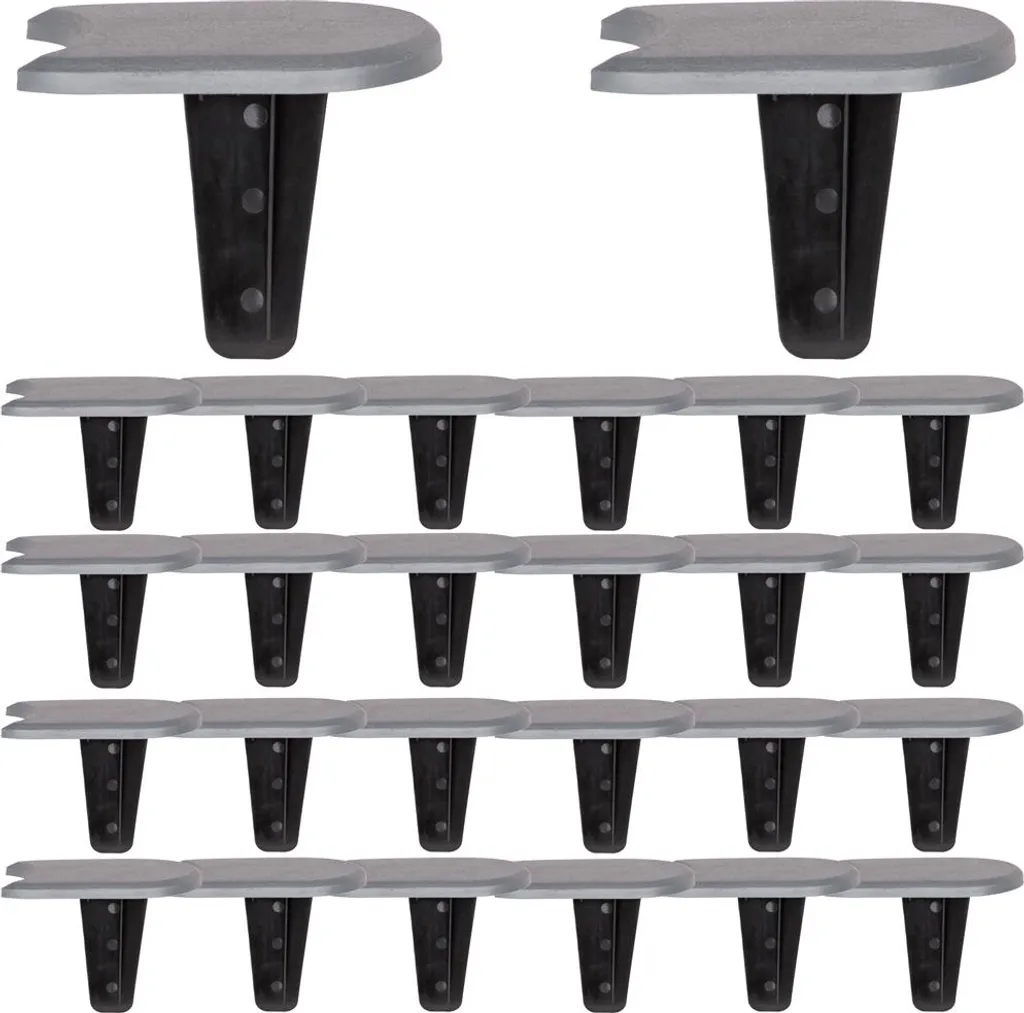 Bordure de jardin résistante UV plastique gris design plat avec piquets