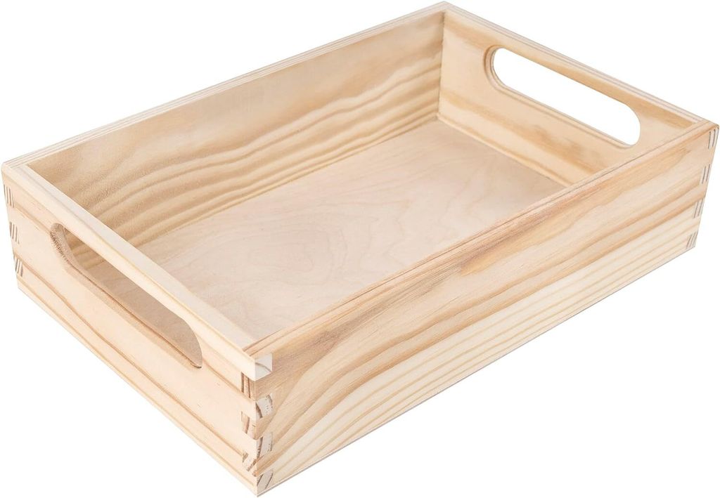 Creative Deco Drewniana skrzynia z uchwytami | Zdjęcie produktu 