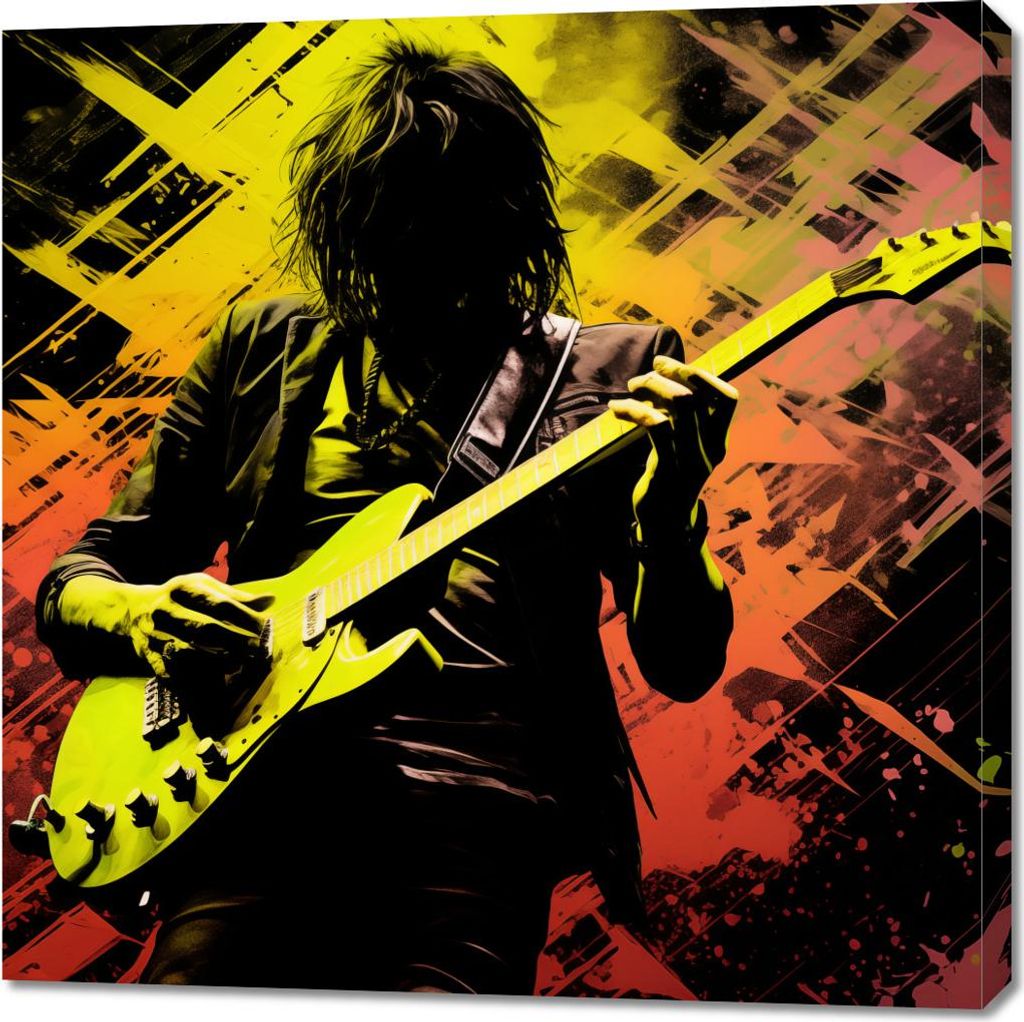 Bild 90x90cm Gitarrenleidenschaft auf E-Gitarre