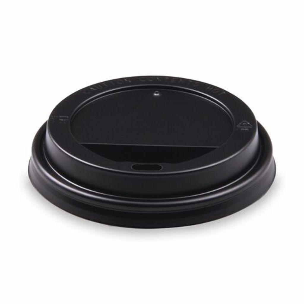 100x Domdeckel schwarz für Pappbecher und Mehrwegbecher mit Produktbild 