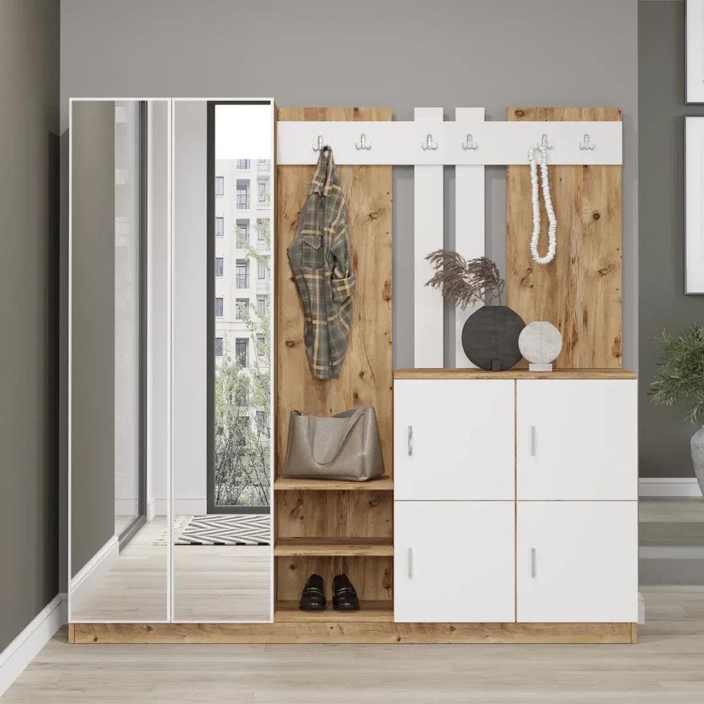 Předsíňová stěna Houseland Gibson borovice Atlantic/bílá Obrázek produktu 