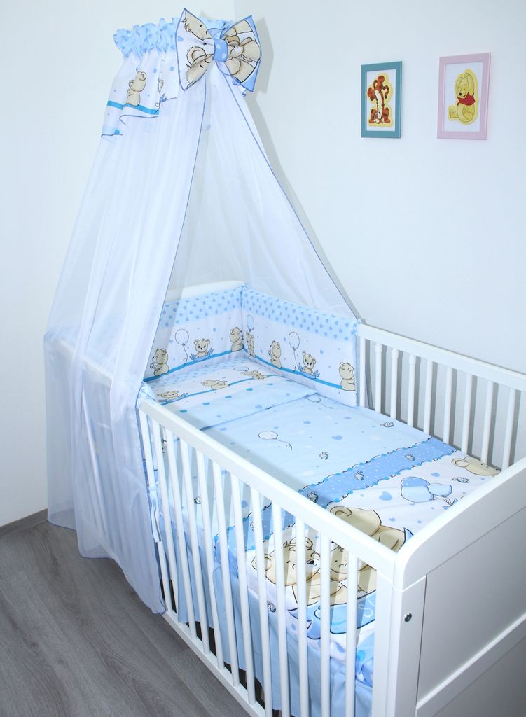 Primawela Baby Bettset- 6 teiliges Set mit Chiffon Himmel Produktbild 
