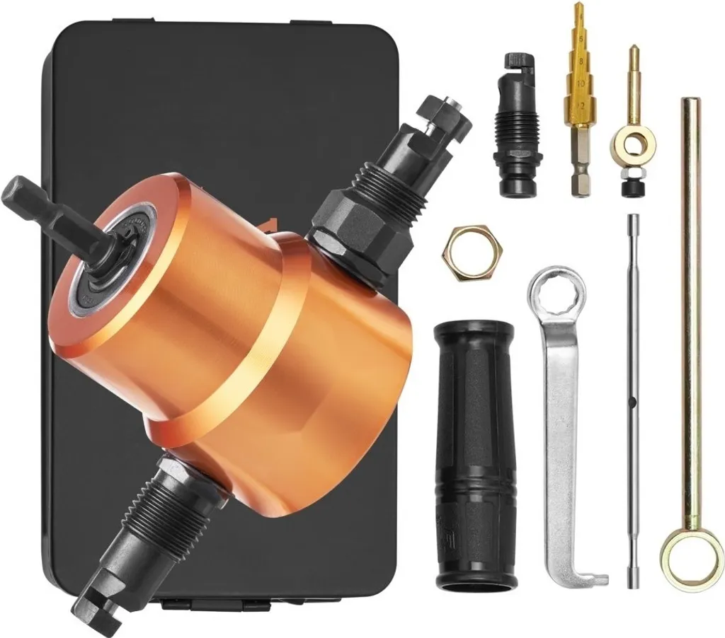Attacco per fresa per metallo - Attacco per cesoia per lamiera da 1,6 mm - 1500-3000 giri/min - Attacco per trapano, nero universale - Avvitatore a impulsi - Arancione - Macchina per il taglio preciso della lamiera