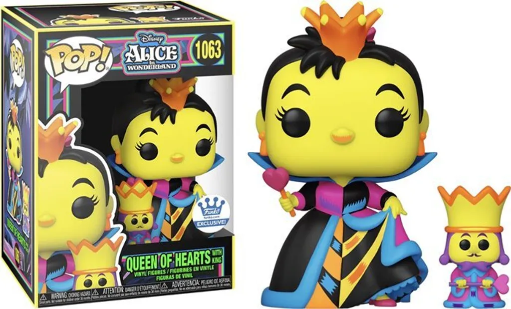 Funko POP 1063 Queen of Hearts Disney Blacklight avec King Special Edition