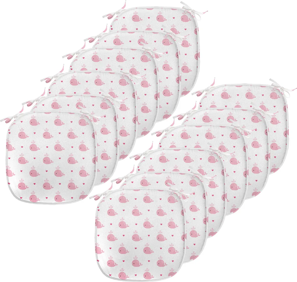ABAKUHAUS Amore Federe Cuscini Set di 4, Amore Heart Balloons, Stampa Digitale Fronte-Retro con Accento Moderno, 60 cm x 60 cm, Magenta Rosa Bianca