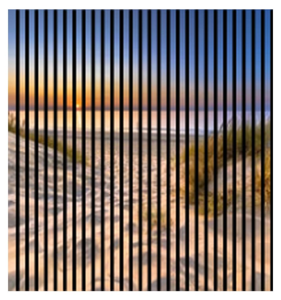 Akustikpaneele mit Digitaldruck Strand01 19 x 1133 x 1195 mm Strand Grass Himmel MDF PET-Fasern Wandpaneele Weiß Blau Grün 2 Einzelplatten