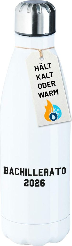 Huuraa Trinkflasche Bachillerato 2026 Abschluss Spanien 500ml White Edelstahl Wasserflasche Trinkflasche Geschenkidee