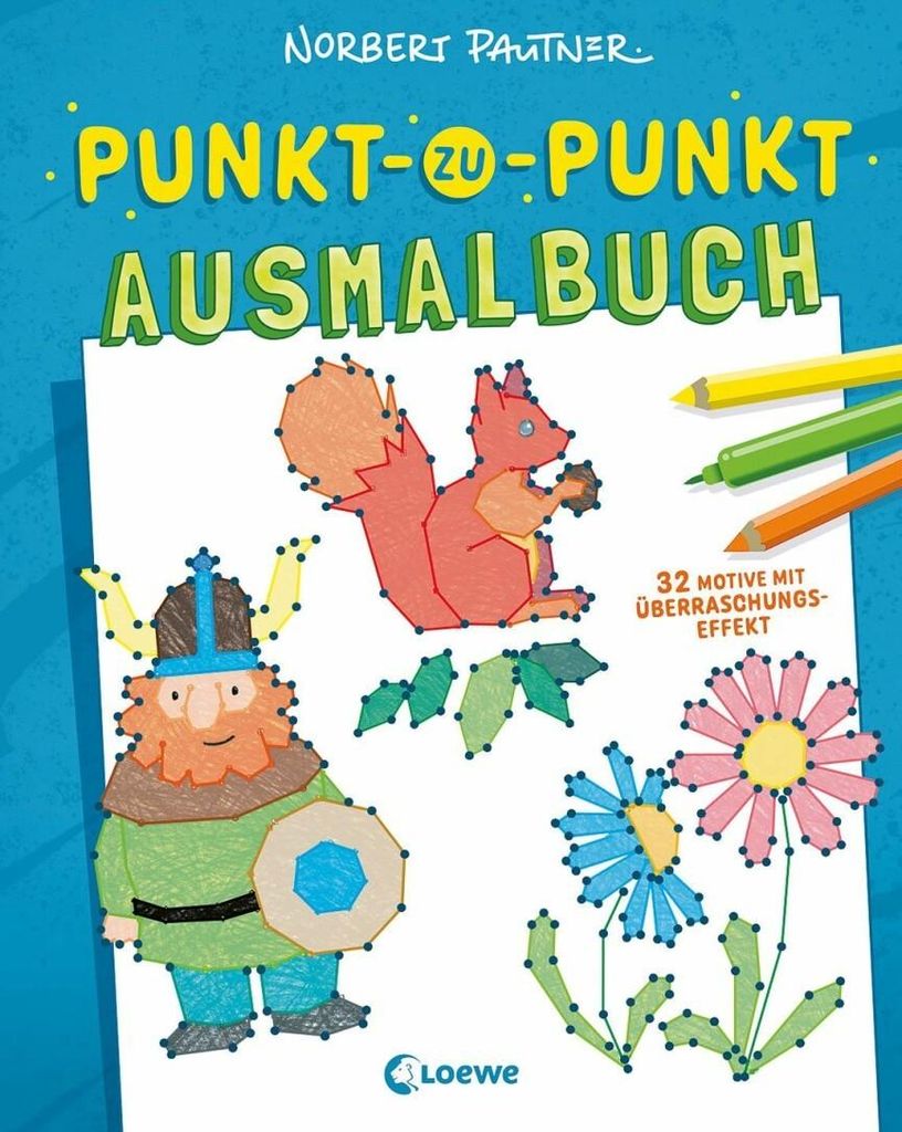 Loewe Punkt-zu-Punkt-Ausmalbuch (blau)