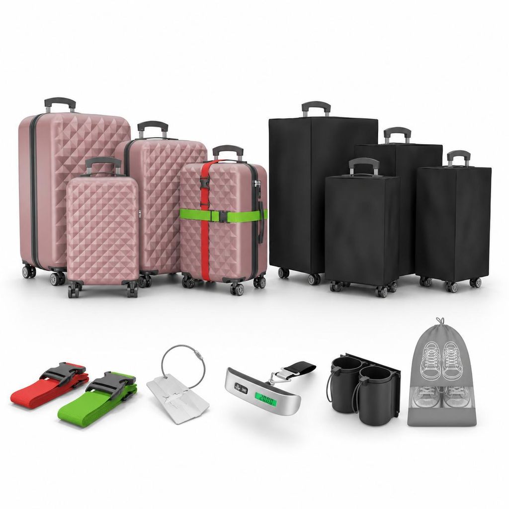 ONBEST Hartschalen Koffer Set | 4-teilig | Rose Gold | mit Produktbild 