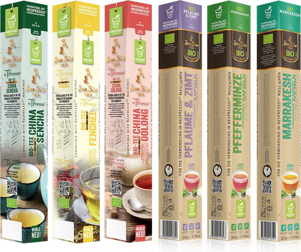 San Siro Bio Probierset 2 -Tee - CO2 neutral produziert - nachhaltig und umweltfreundlich - 60 Kapseln