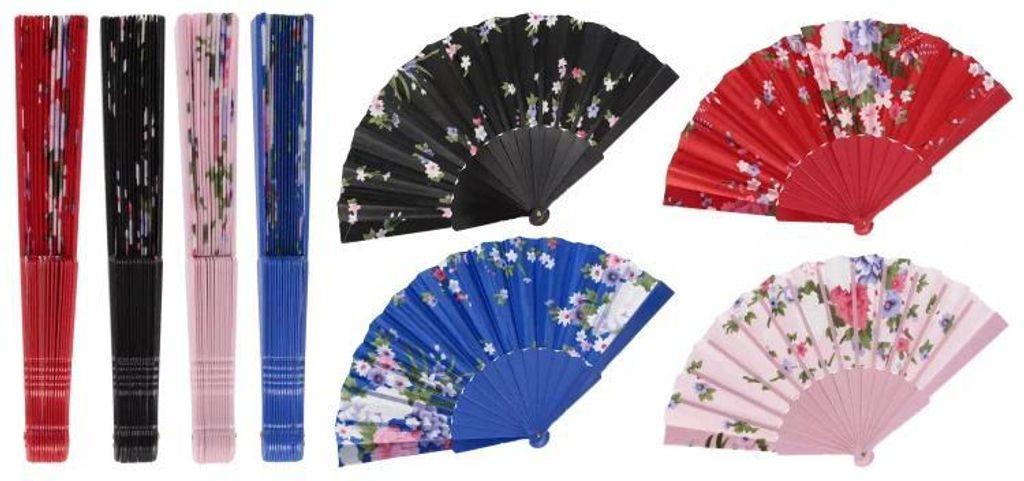Ventaglio con fiori 23 cm, assortiti - Mega Creative Immagine del prodotto 