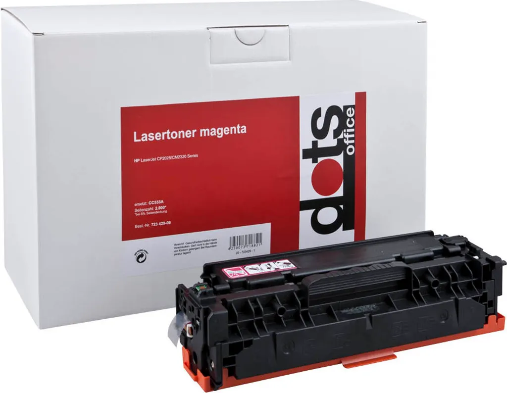 Toner Magenta HP CC533A Dots 1218 Haute Capacité 2800 Pages Eclatantes