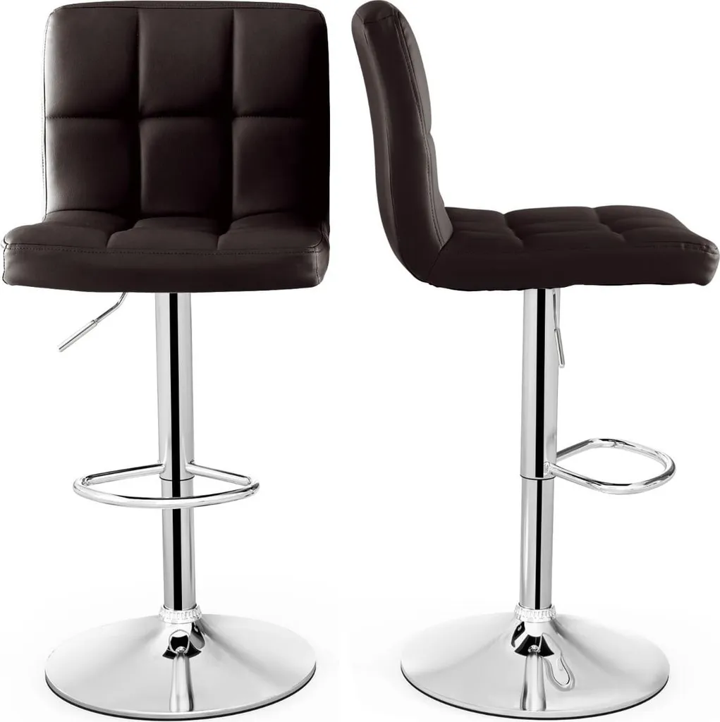Tabouret de Bar Cuisine Marron Lot de 2 Pivotant pour Ilot de Cuisine