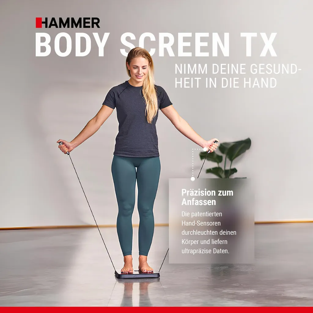 Balance HAMMER Body Screen TX 8 capteurs : analyse segmentée par Bluetooth - 21