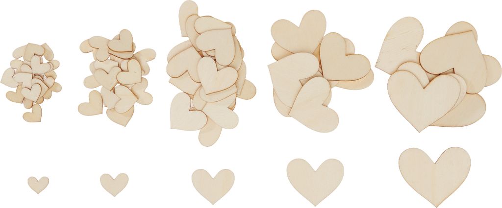 VBS Streuteile Herz "Mila", L 1,5/2/3/4/5 cm, 80 Stück, Produktbild 