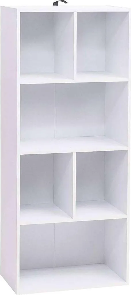 Bibliothèque ouverte Zita Happyment 6 compartiments blanc 50x30x118cm