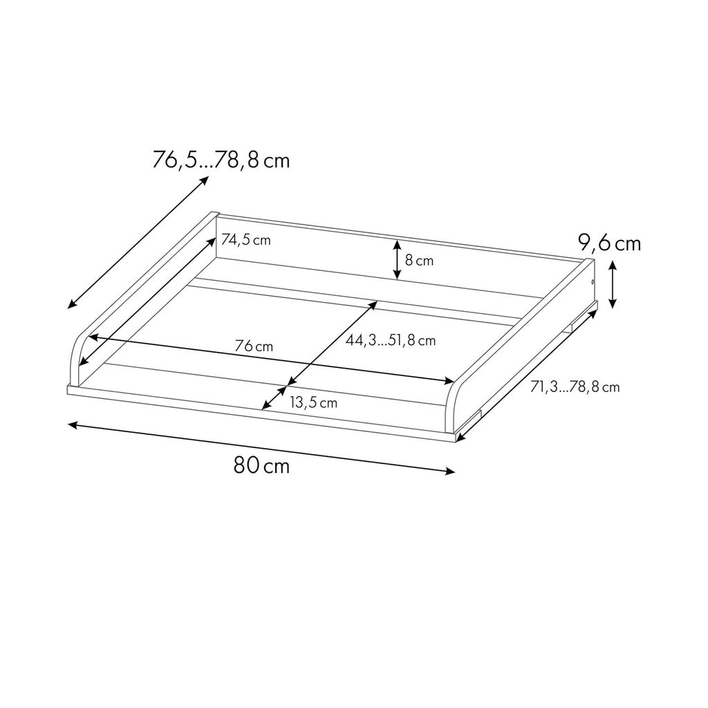 Polini Kids Wickelaufsatz für IKEA Malm Hemnes Produktbild 2