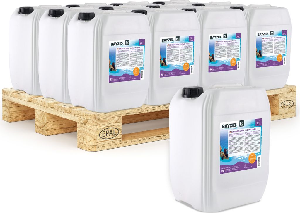 24x20 L BAYZID flüssig Flockungsmittel gegen Trübungen für sauberes Poolwasser