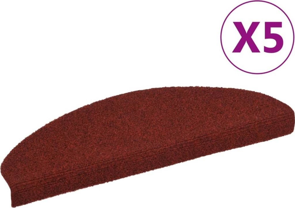 Tappetini autoadesivi per scale 5 pz. Rosso 65x21x4 cm Immagine del prodotto 