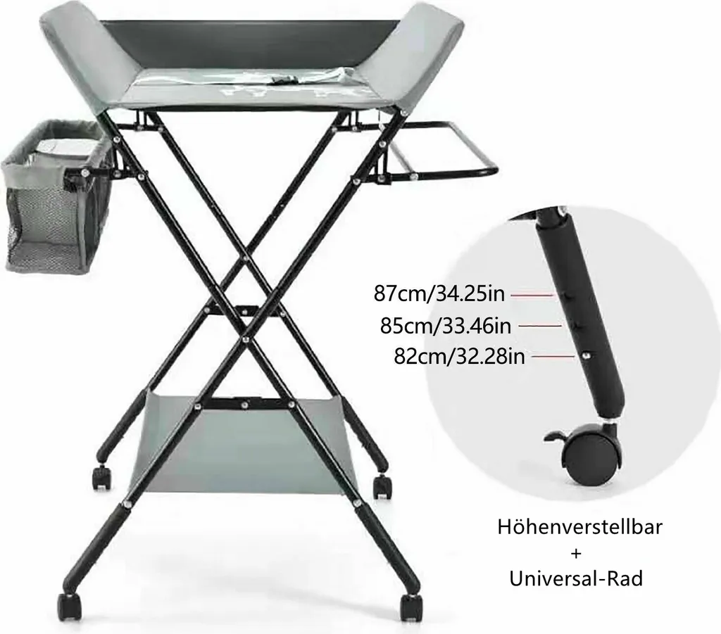 Table à langer pliable grise pour bébé supportant jusqu'à 25kg - 2