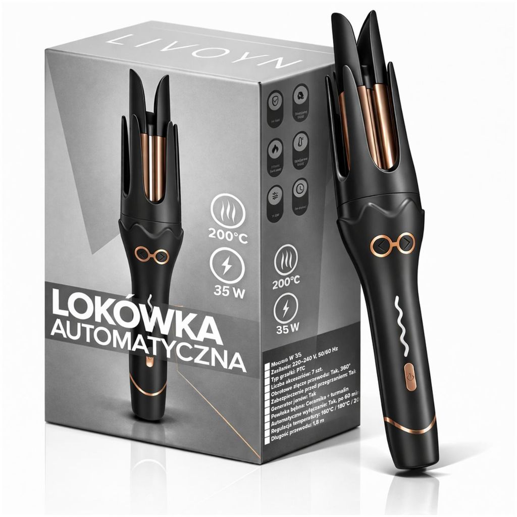 Automatická kulma LivoCurl keramická 360° čierno-zlatá s Obrázok produktu 