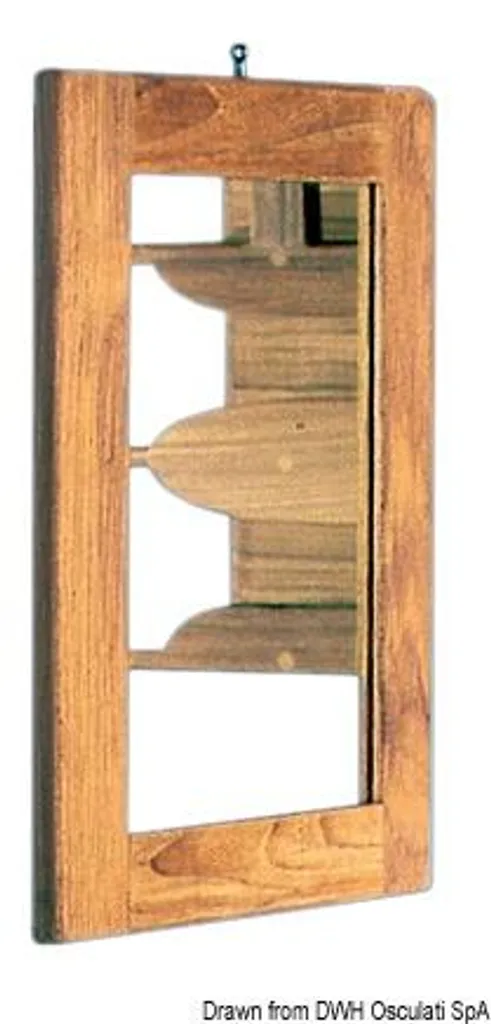 Miroir de toilette en teck 275x375 mm - Glace de haute qualité 1 pièce