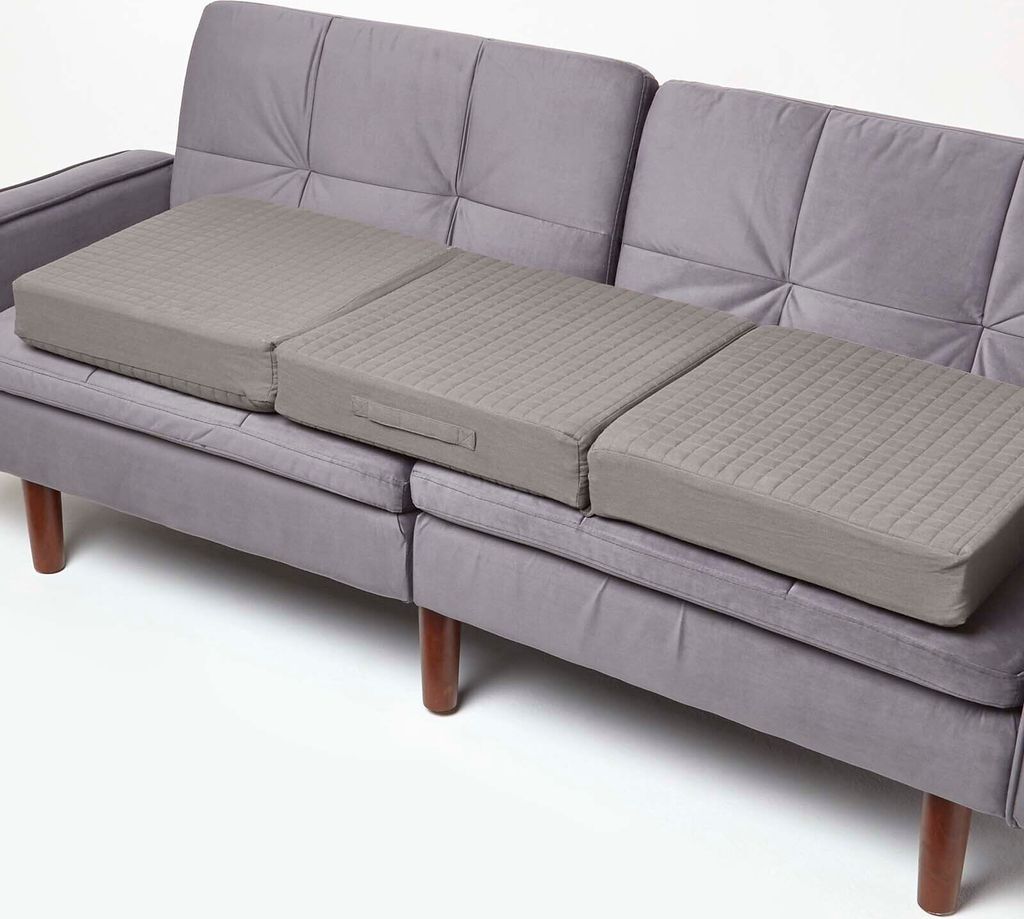 HOMESCAPES Sofa-Auflage 150 x 50 cm für 3-Sitzer, grau - Produktbild 