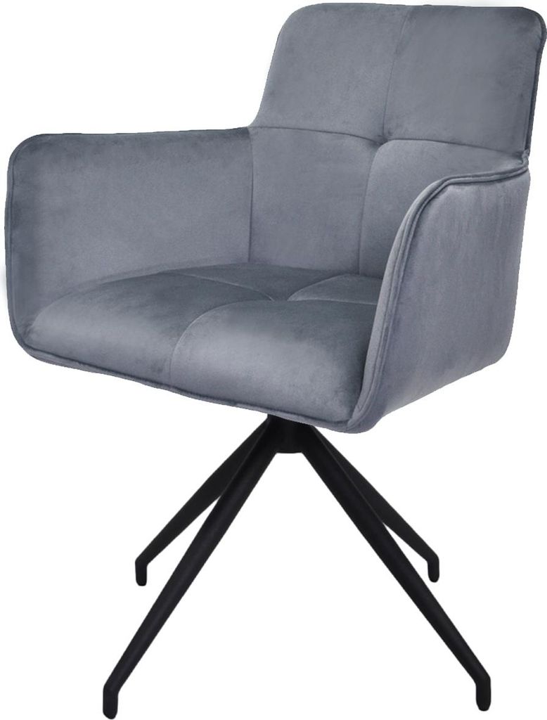 Drehstuhl Letitia Velvet Dunkelgrau