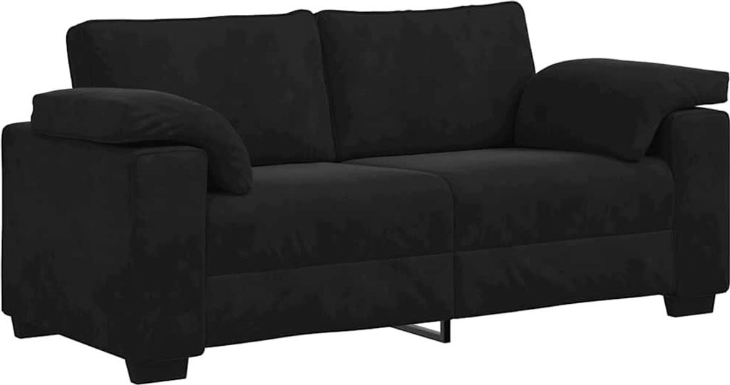 Zweisitzer-Sofa Schwarz 180x77x82 cm Samt