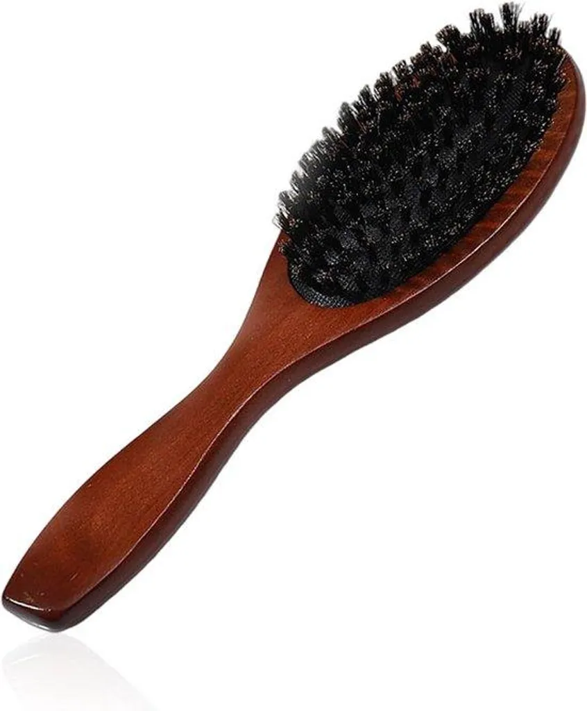 Brosse portable pour barbe et cheveux brun foncé idéale pour voyage