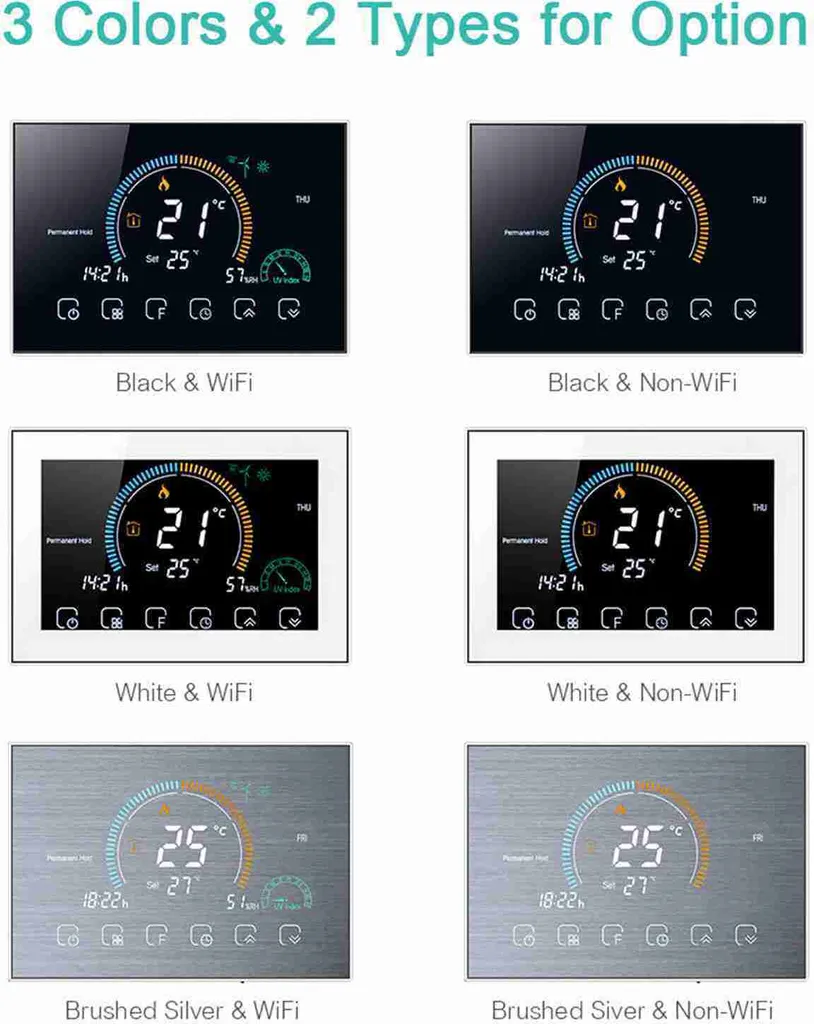 Thermostat intelligent programmable Wi-Fi LCD compatible Amazon Echo Alexa