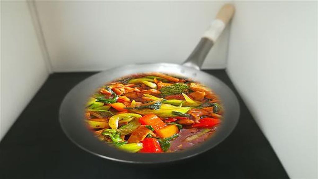 Wok stalowy 30 cm, spód zaokrąglony - Jade Temple Zdjęcie produktu 3