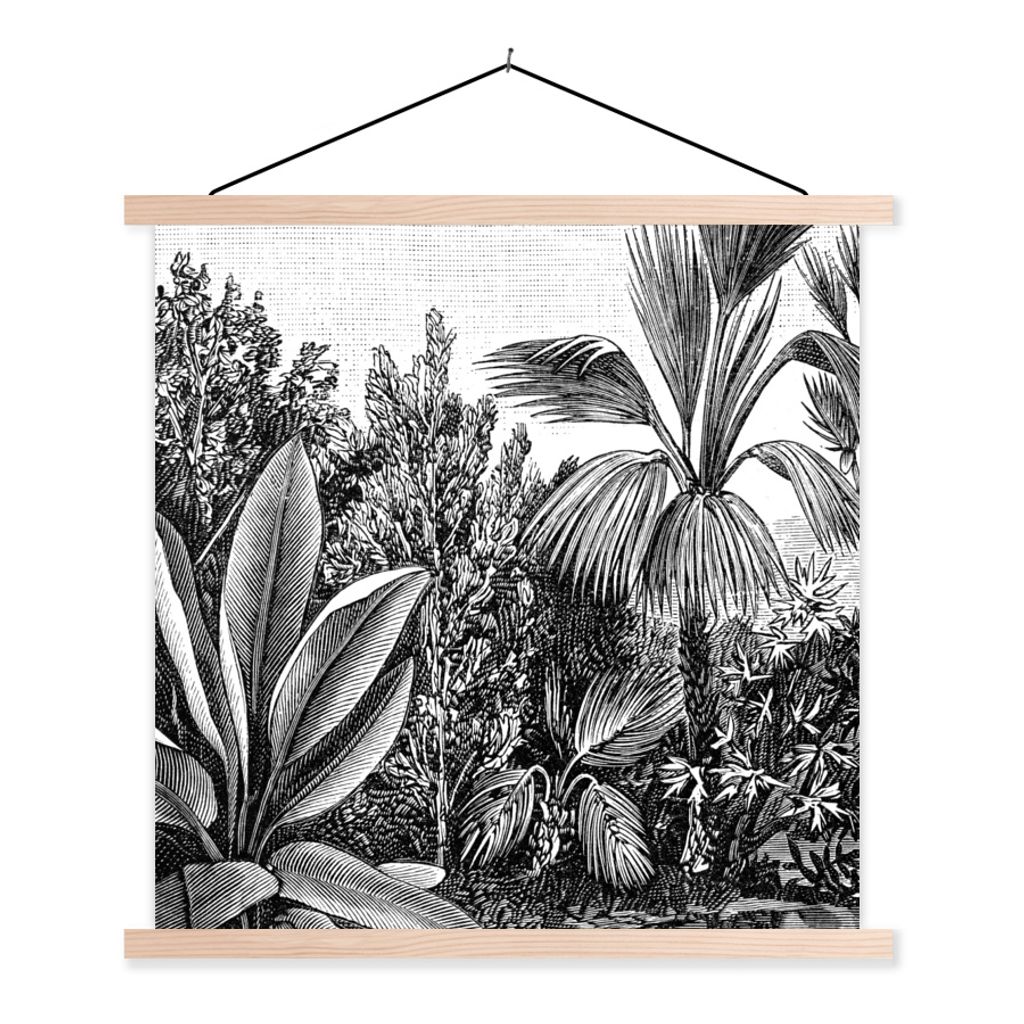 MuchoWow Textilposter Pflanzen - Natur - Gestaltung - Illustration - Ernst Haeckel 40x40 cm mit holzfarbenen Rahmen - Posterleiste