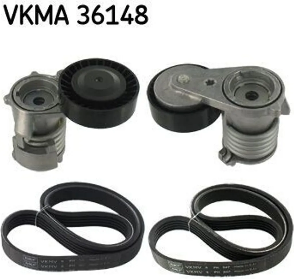 Kit courroie accessoire nervurée pour moteurs Ford et Volvo - Pack Duo