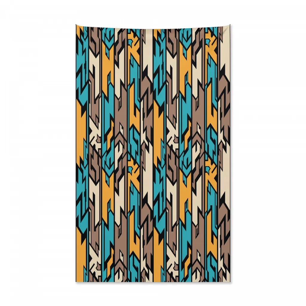 Abakuhaus Arazzo geometrico e copriletto, mosaico in stile cartone animato in morbido tessuto microfibra, colori chiari che non sbiadiscono, lavabile, 140 x 230 cm, multicolore