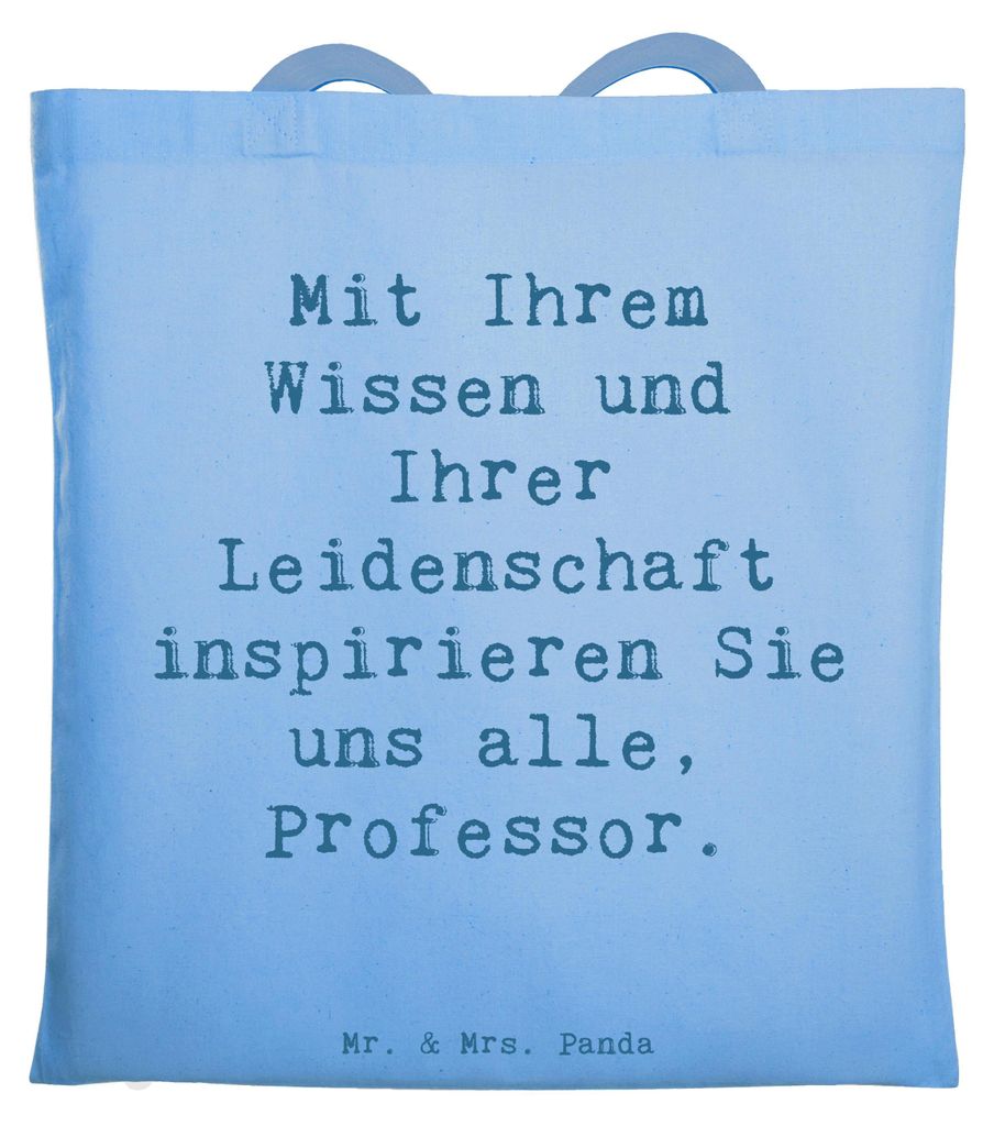 Mr. & Mrs. Panda Beutel Spruch Inspirierender Professor - Sky Blue - Geschenk, Danke sagen, Herz, Aufmerksamkeit, Anerkennung, Dankeschön, Wertsch...