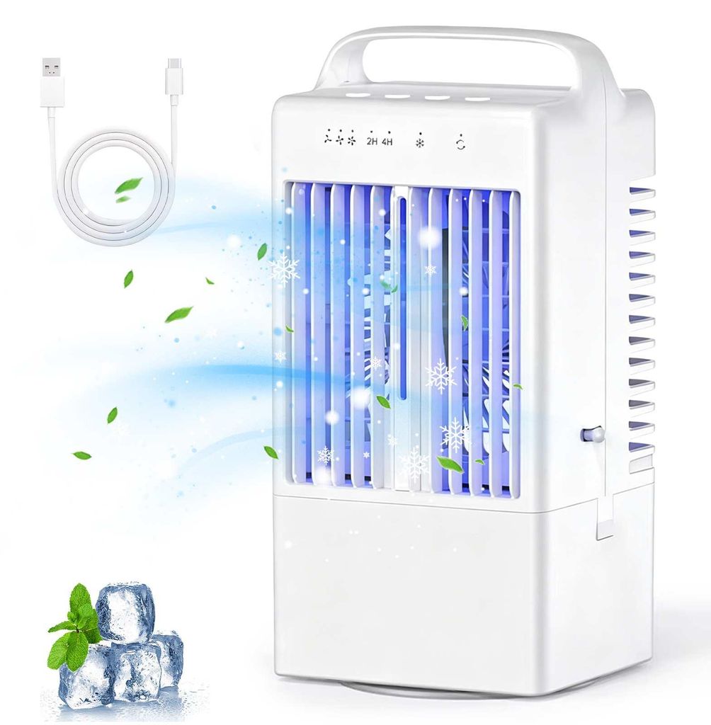 ZELURXX 4-in-1 Mini Luftkühler USB 8W | 900ml Wassertank Produktbild 